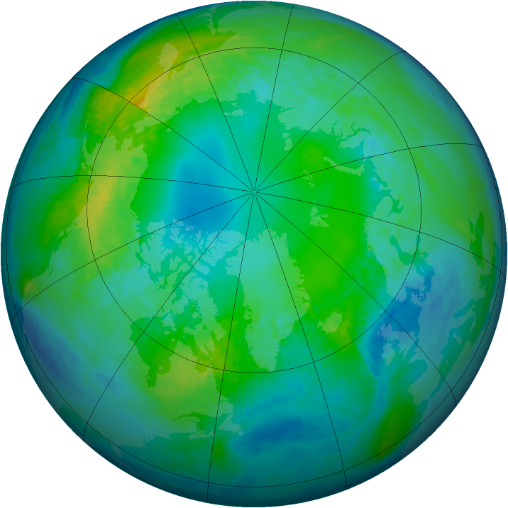 Arctic ozone map for 30 October 2001